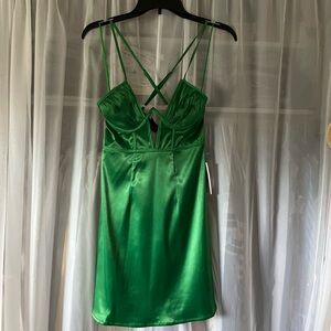 Green mini dress